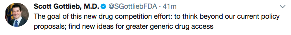 tweet from Scott Gottlieb, MD